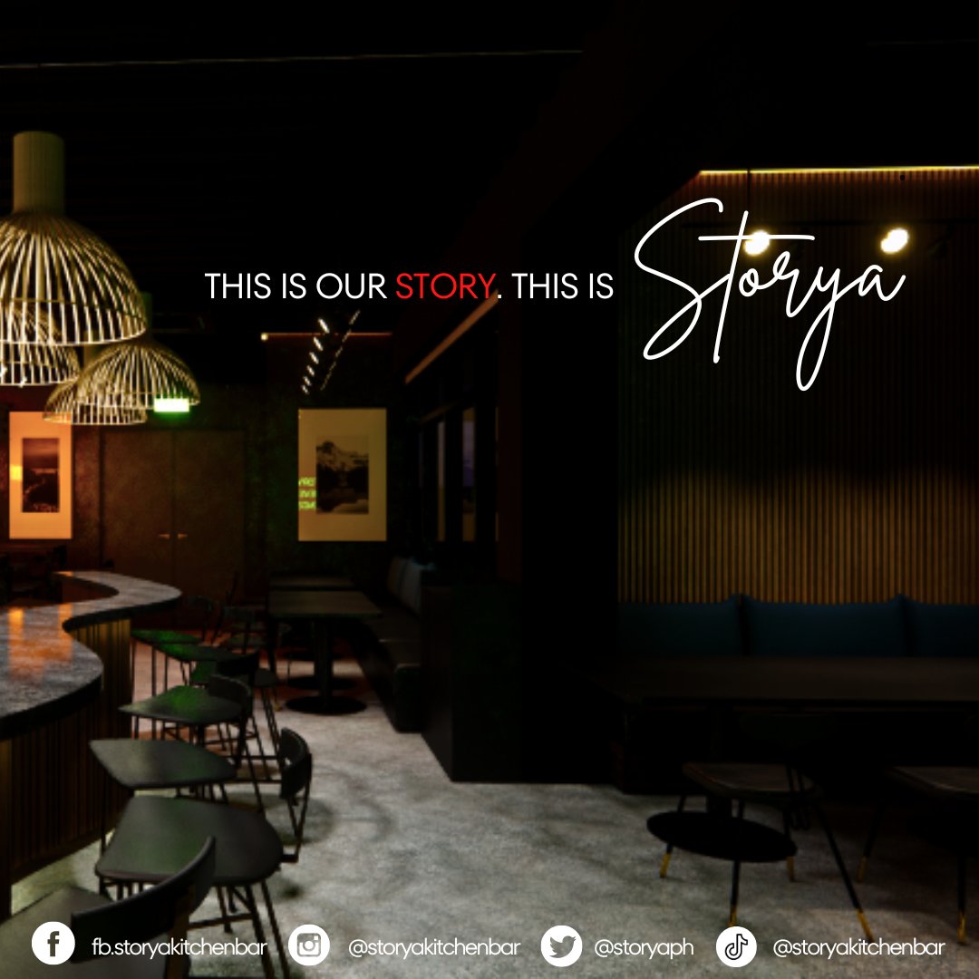 storyaph's tweet photo. This is our story. This is Storya.
#storyaph #storyakitchenbar #storyinthemaking #whatsyourstorya #togetherletscreatestorya #storyaneverends https://t.co/xWkgmaeWH8