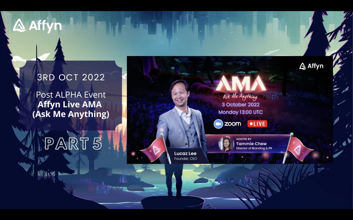 AffynOfficial's tweet photo. 📣 𝗣𝗼𝘀𝘁-𝗔𝗟𝗣𝗛𝗔 𝗔𝗠𝗔 𝗦𝗻𝗶𝗽𝗽𝗲𝘁 #𝟱

❓Topic: 'A Team Built For Success'

Watch the 𝗙𝗨𝗟𝗟 𝗩𝗜𝗗𝗘𝗢 at https://t.co/rs6D2s7Kp1 and remember to hit the 𝗦𝗨𝗕𝗦𝗖𝗥𝗜𝗕𝗘 button!

#MetaverseGaming #PlayAndEarn #ZeroToALPHA #NEXUSWorldLandSale #AMA https://t.co/gD7Bs8qoGj