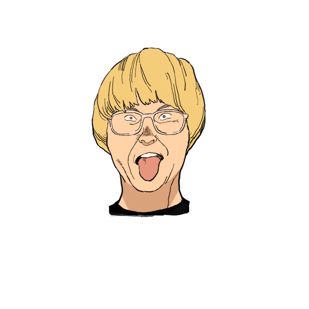 solo 1boy male focus tongue glasses blonde hair tongue out  illustration images