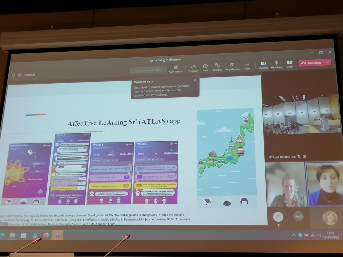 EllenRusman's tweet photo. Interesting presentation of Martine Baars and @OlgaOvi with several examples implementations and application of and considerations around learning analytics (self-reported vs actual behaviour) to mobile support for self-regulated learning #mlearn2022 https://t.co/bz755u0F57