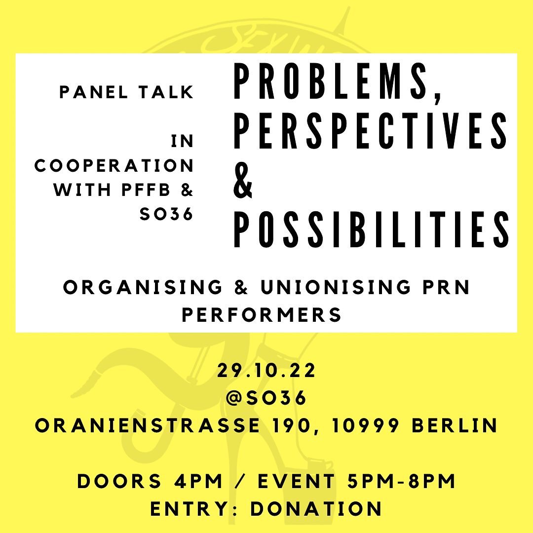 sxworkerunion's tweet photo. EVENT ALERT // 29.10.22 // Doors 4PM // Event 5-7PM // @so36berlin @PFFBerlin ❤️‍🔥 https://t.co/tZbsXwgwop