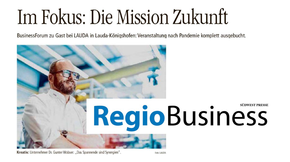 BERAGmbH's tweet photo. Mission Zukunft - so lautet der Titel des #BusinessForums welches im Oktober beim Unternehmen LAUDA in Lauda-Königshofen stattfindet. #Vision, #Innovation und #Inspiration stehen im Mittelpunkt der von Sparkasse, RegioBusiness und #BERA initiierten Veranstaltung mit Podiums- https://t.co/VqVo1UUkV4
