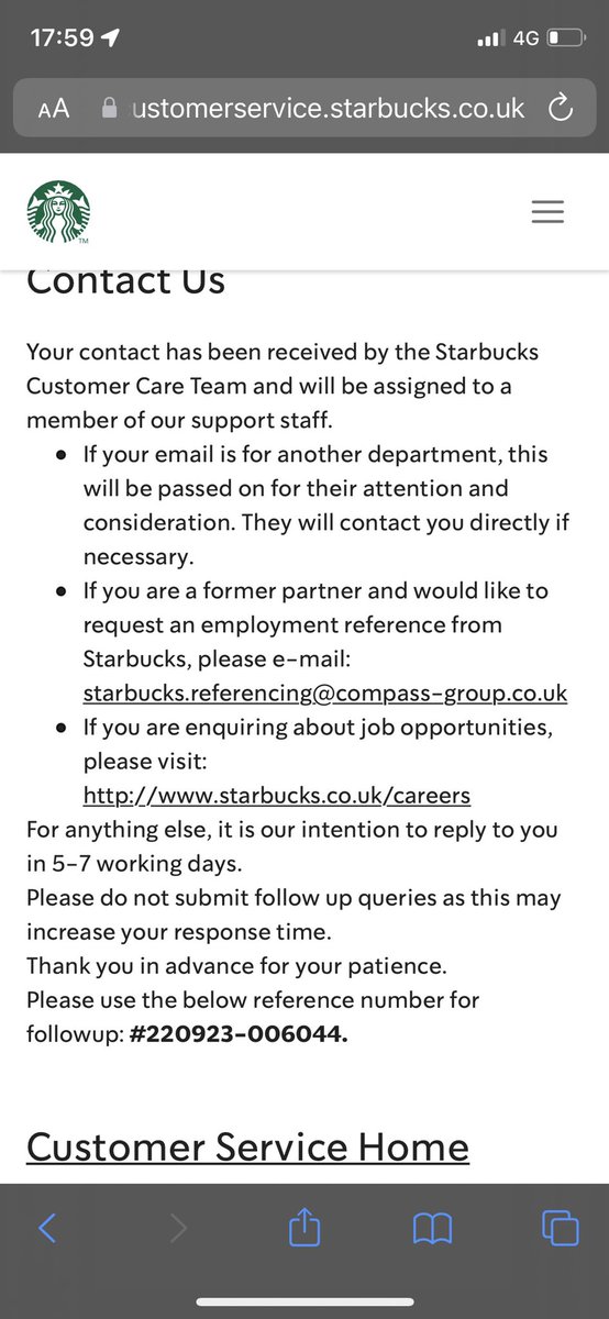 Gee_Kimberley's tweet photo. Hi @StarbucksUK, I submitted a complaint on the 23rd Sept. Heard nothing despite you saying you will get back within 7 working days?? @Starbucks https://t.co/nIisCnrQj4
