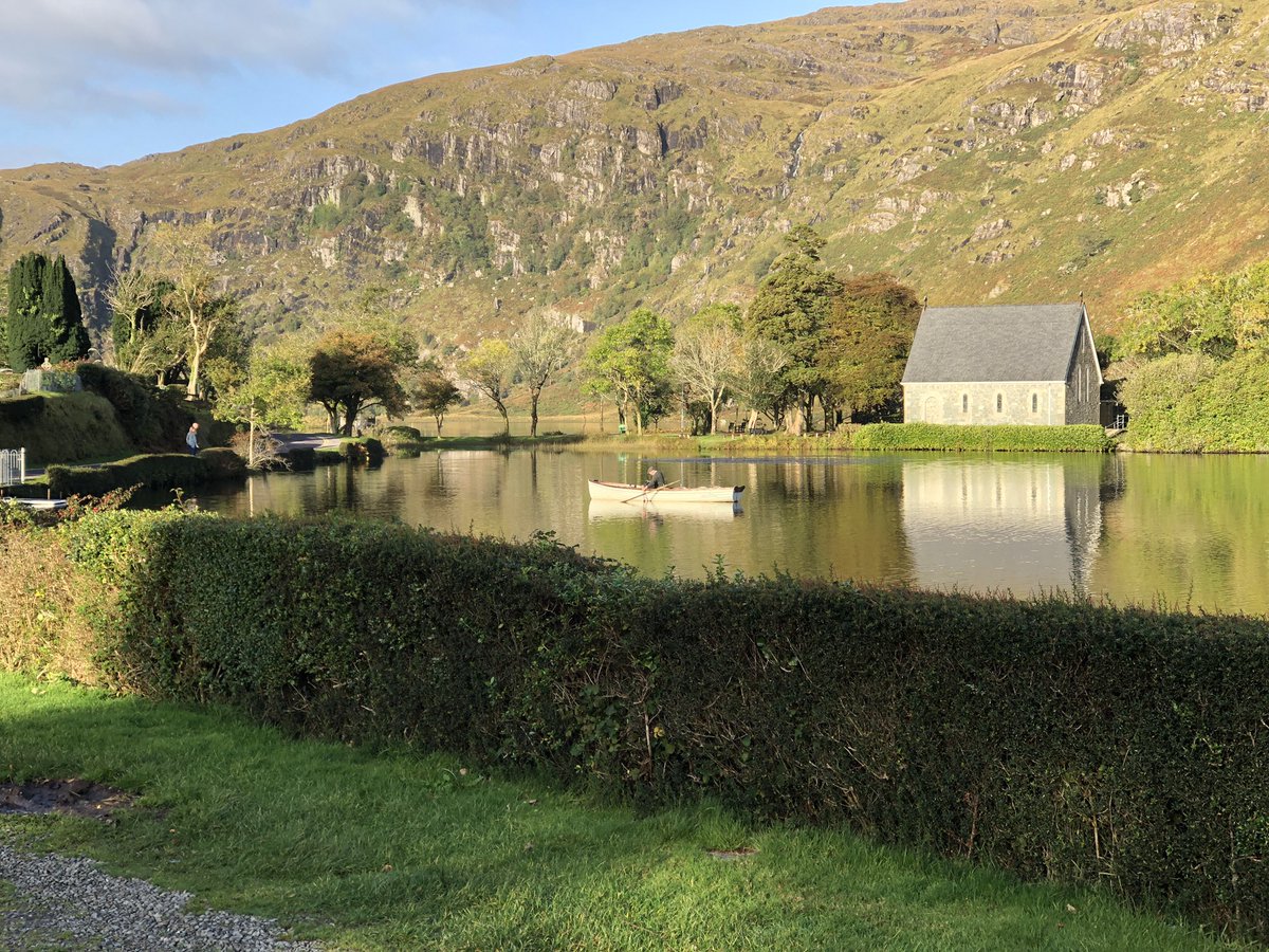 What a difference a day makes. After yesterday morning’s downpour, Gougane Barra was it’s serene self again this morning