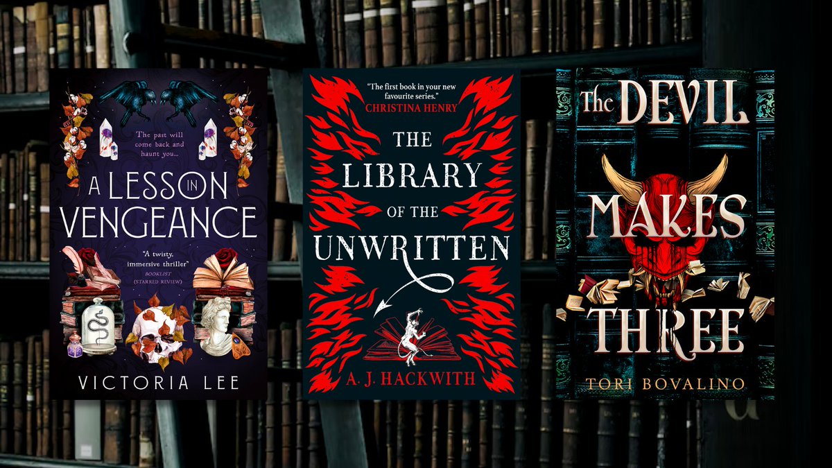 Love dark academia? The Dark Academia Library boxset offers three novels perfect for the incoming dark evenings. Feat: A Lesson in Vengeance by @sosaidvictoria; The Devil Makes Three by @toribov; The Library of the Unwritten by @ajhackwith. Out now: bit.ly/3CLsAyM