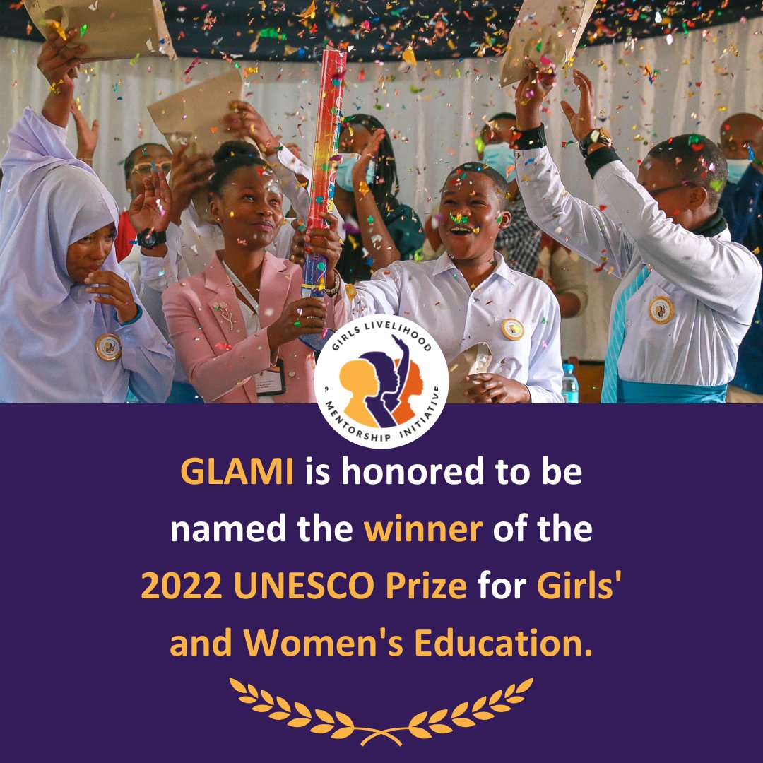 GlamiTanzania's tweet image. GLAMI is honored to be named the winner of the 2022 UNESCO Prize for Girls’ and Women’s Education! Please join us for a live webcast of the award ceremony at 2pm East Africa Time on Tuesday 11th October! webcast.unesco.org/events/2022-10…