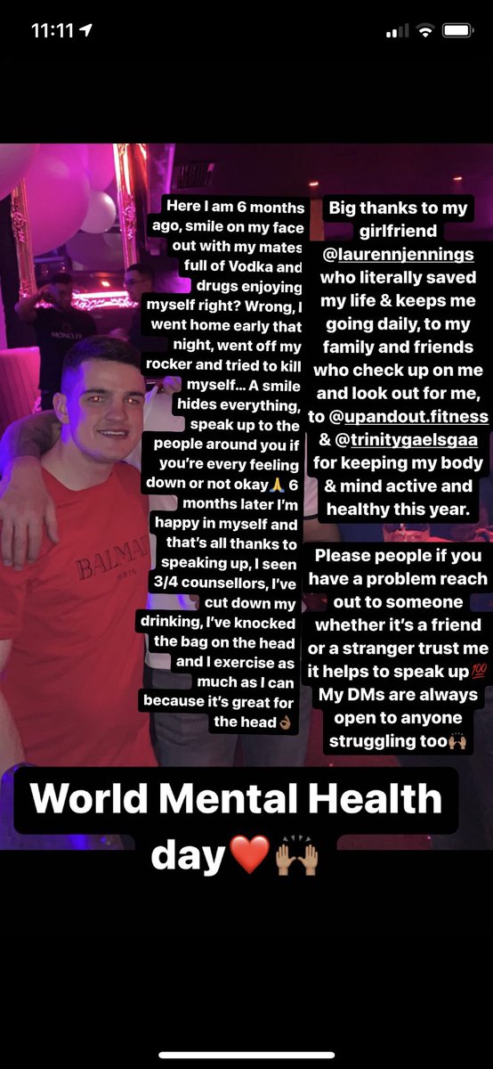 Remember it’s okay to not be okay, if you’re feeling down please speak up because there’s a lot of people who love you that are willing to listen🙏 Hope everyone’s In a good place mentally &amp; if not my DMs are always open❤️ #WorldMentalHealthDay