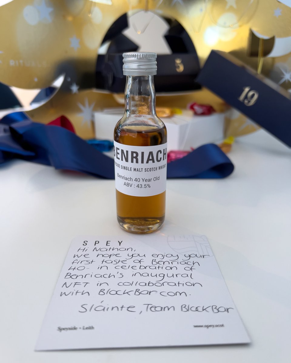 10 limited-edition NFTs that include 'The Forty' & 'The Forty Octave Cask Matured' will be available to purchase exclusively on @BlockBar Date: 10AM EST on Tuesday 11th Oct. Thank you so much BlockBar for my free sample of Benriach 40! 💛 I look forward to tasting it!