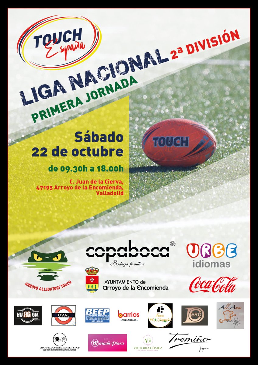 Estamos emocionados de poder ser anfitriones de la primera jornada de Segunda División de la Liga Nacional de Touch y recibir a equipos de diferentes puntos de España. Os esperamos con los brazos abiertos!! Nos vemos muy pronto en 7!!