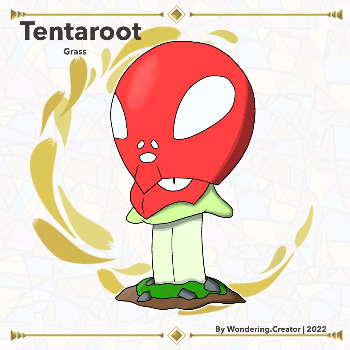 WonderingCreatr's tweet photo. Tentaroot
Category: Root Pokemon 
Type: Grass
It uses its tentacles as roots to absorb nutrients from the ground. Its spots resembles a face, it glows at night making some passerby creeped out a bit. 
#pokemon #pokemonscarlet #pokemonviolet #pokemonscarletviolet #pokemonsv https://t.co/UtMQLu1vS3