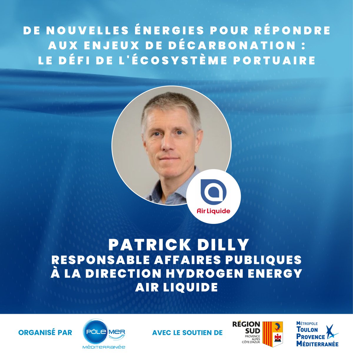PoleMerMed's tweet image. 📣Patrick DILLY @airliquidegroup interviendra aux Blue Med Days dans une table ronde qui abordera les grands défis de l&apos;écosystème portuaire pour accueillir de nouvelles énergies &amp;amp; répondre aux enjeux de décarbonation !🗓️25-26/10/2022 #Toulon
Inscriptions🔗swll.to/3Y02DqX