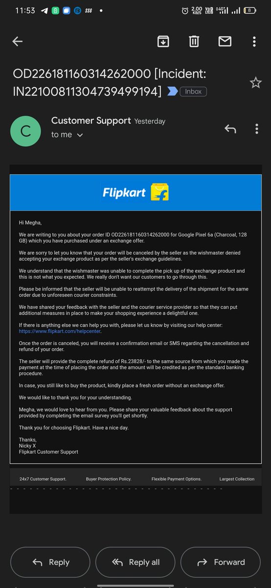 joyrij's tweet photo. @Flipkart @flipkartsupport @_Kalyan_K 
Pathetic service!100% cases(around my circle)when exchange is involved is repudiated!Wishmaster have 0 knowledge &amp; then they fight on silly points!Scratches are termed as https://t.co/8NAknpHmB5 value deteriorated!#highlydissatisfied #poor https://t.co/RfH0Ka2Jke