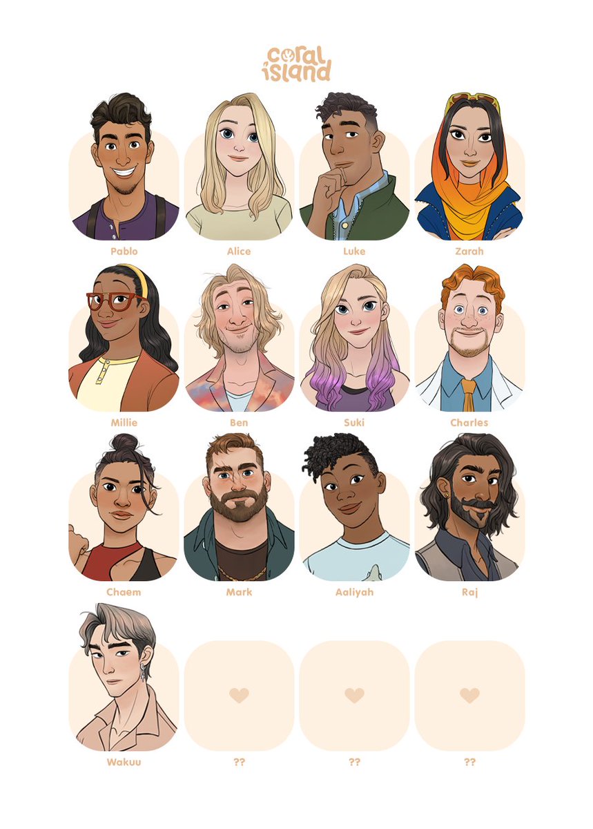 Farmers! The UPDATED dateable list is here! Find out who they are in Coral Island🌴which one is your favorite?
🎨character designer: <a href="/davidalojaya/">David Ardinaryas Lojaya</a> 
#gamedev