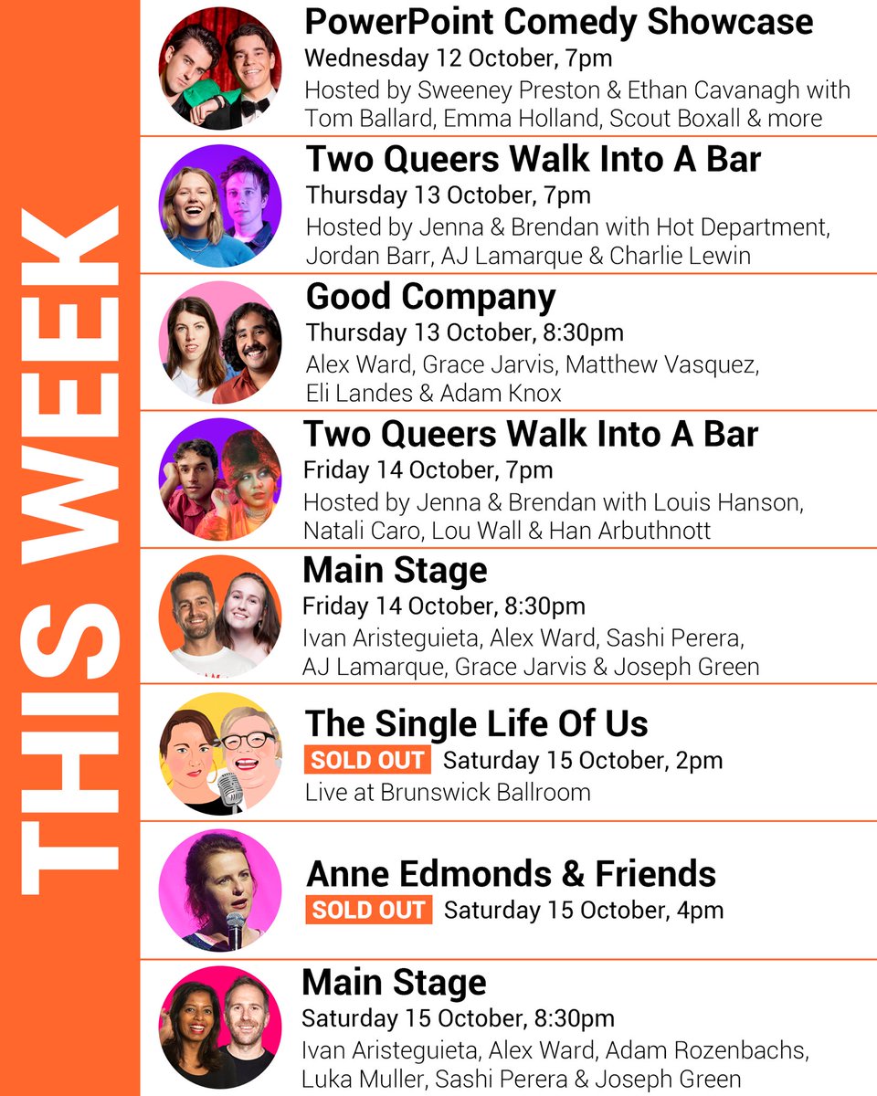 Bit going on, hey! 

This week featuring  <a href="/IvanComedy/">Ivan Aristeguieta</a> <a href="/wardyaknow/">Alex Ward</a> <a href="/TomCBallard/">Tom Ballard</a> <a href="/ajlamarque/">AJ Lamarque</a> <a href="/jbarr_666/">Jordan Barr</a> <a href="/charlewincomedy/">Charlie Lewin</a> <a href="/arozenbachs/">adam rozenbachs</a> <a href="/LukaCMuller/">Luka Muller</a> <a href="/ArbuthnottH/">Han Arbuthnott</a> <a href="/themattyvas/">Matthew Vasquez</a> @ethancaviar <a href="/sweeneypreston/">Sweeneypreston</a> and so many more!

Pre-book now at comedyrepublic.com.au