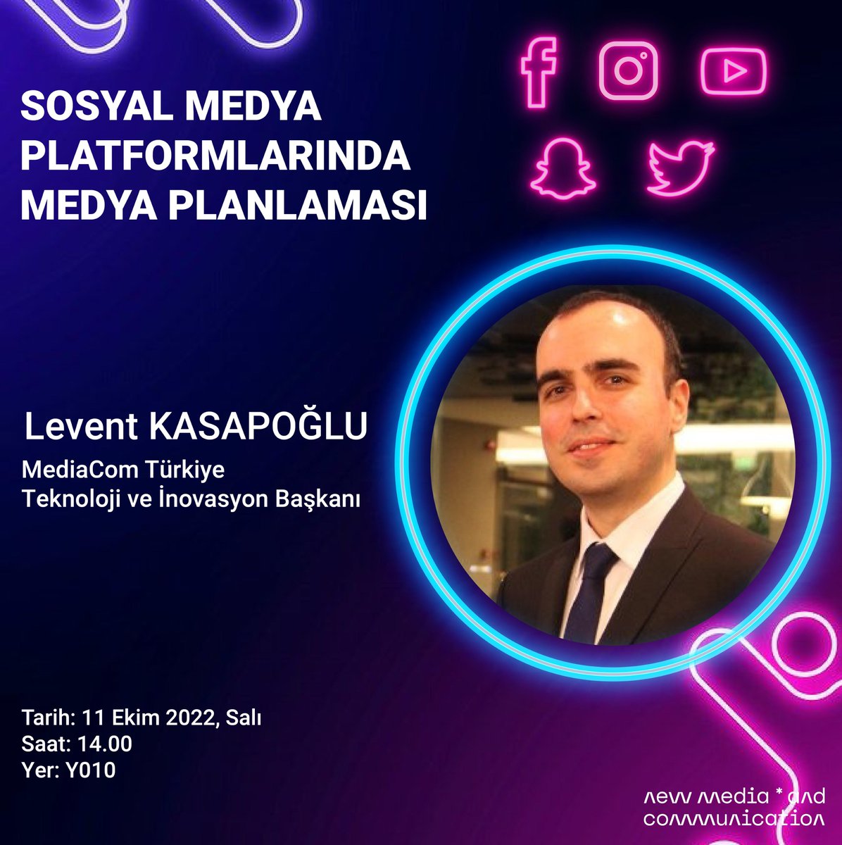 YasarYeniMedya's tweet photo. Yaşar Üniversitesi Yeni Medya ve İletişim Bölümü olarak MediaCom Türkiye'den Levent Kasapoğlu'nu ağırlıyoruz. Seminer herkesin katılımına a��ıktır.

#yenimedyaveiletişim #yenimedya #newmedia #yaşariletişimfakültesi #yaşarüniversitesi #mediacomtürkiye https://t.co/jpD6S0TGpQ