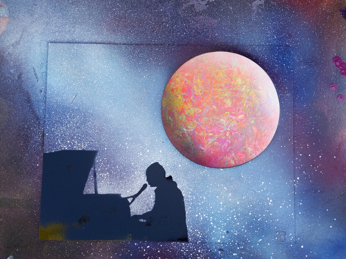 AlizaWalker15's tweet photo. Day 8:piano 
I've been forgetting to post my art here too!! This is a spray painting :) 
@tylerrjoseph @joshuadun
@twentyonepilots #cliqueart #cliquetober2022 #cliquetober https://t.co/rYRdgihHgv