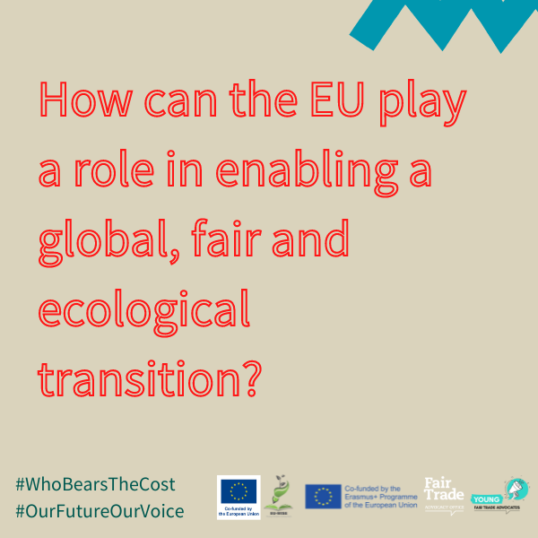 📢Ahead of #FairTradeBreakfast: the 🇪🇺 is the top trading partner for 80 countries &amp; has 130 trade agreements in place/in process

This means that the EU can play a big role making the global, fair &amp; ecological transition possible! Stay tuned to find out how 👀
#OurFutureOurVoice
