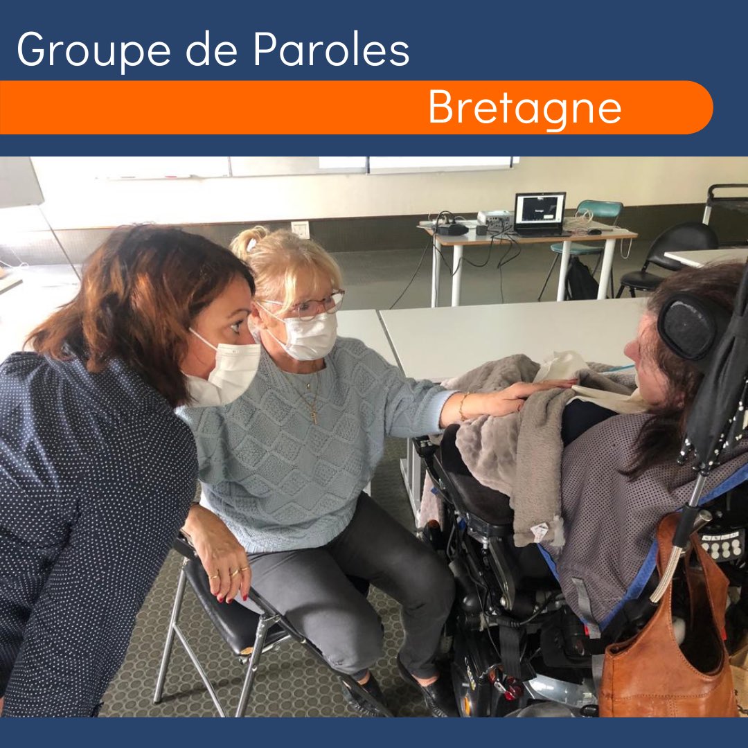 🤝 Au centre de rééducation et de réadaptation fonctionnelles de Kerpape à Lorient pour un groupe de paroles.
Les "anciens" partagent leur expérience avec les personnes nouvellement touchées. Ainsi Valérie qui prépare son retour à domicile est conseillée par une auxiliaire de vie