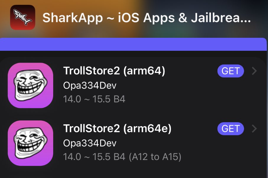 #TrollStore 
All devices #arm64 &amp; #arm64e

🔥 app.sharklatan.com/?TrollStore