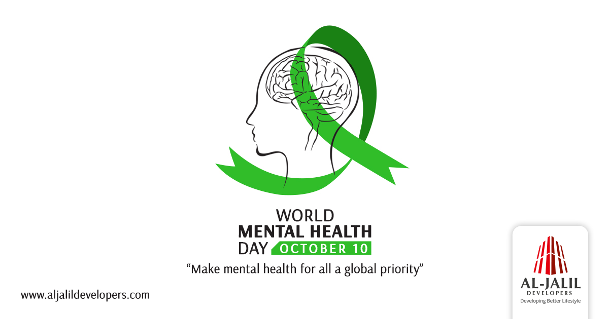 On this World Mental Health Awareness Day let’s pledge to 'Make mental health and well-being for all a global priority and all take the necessary measures to ensure the mental well-being of everyone around us. 

#MentalHealth #MentalHealthawareness #Selfcare #AlJalilDevelopers
