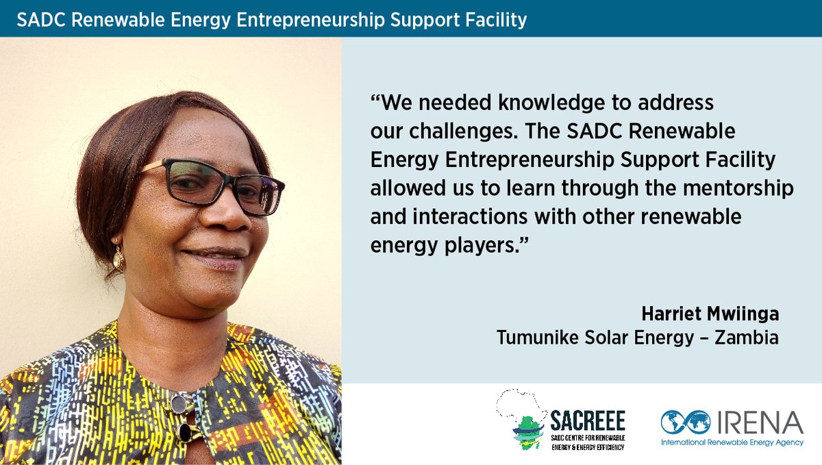 SACREEE (@sacreee_sadc) on Twitter photo 2023 Call for Applications: #SADC #RenewableEnergy #Entrepreneurship #SupportFacility
Deadline: 𝟭𝟯 𝗡𝗼𝘃 𝟮𝟬𝟮𝟮
Apply 👉 bit.ly/3SX6HBT <a href="/SADC_News/">SADC Secretariat</a> @SAYoF_SADC <a href="/IRENA/">IRENA</a> <a href="/giz_gmbh/">GIZ</a> <a href="/AfricaEUEnergy/">Africa-EU Energy Partnership (AEEP)</a> <a href="/_KGRTC/">Kafue Gorge Regional Training Centre (KGRTC)</a> @SAPP <a href="/RERAsadc/">RERA</a> 2023 Call for Applications: #SADC #RenewableEnergy #Entrepreneurship #SupportFacility
Deadline: 𝟭𝟯 𝗡𝗼𝘃 𝟮𝟬𝟮𝟮
Apply 👉 bit.ly/3SX6HBT <a href="/SADC_News/">SADC Secretariat</a> @SAYoF_SADC <a href="/IRENA/">IRENA</a> <a href="/giz_gmbh/">GIZ</a> <a href="/AfricaEUEnergy/">Africa-EU Energy Partnership (AEEP)</a> <a href="/_KGRTC/">Kafue Gorge Regional Training Centre (KGRTC)</a> @SAPP <a href="/RERAsadc/">RERA</a>
