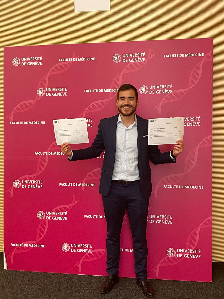 Congratulations to Dr Joao Machado from Dr Koessler &amp; Corro's group for being awarded best clinical clinical abstract and receiving the Gilles Mentha Fellowship for his work on predicting neoadjuvant therapy response in rectal cancer @Hopitaux_unige <a href="/UNIGEnews/">Université de Genève</a>