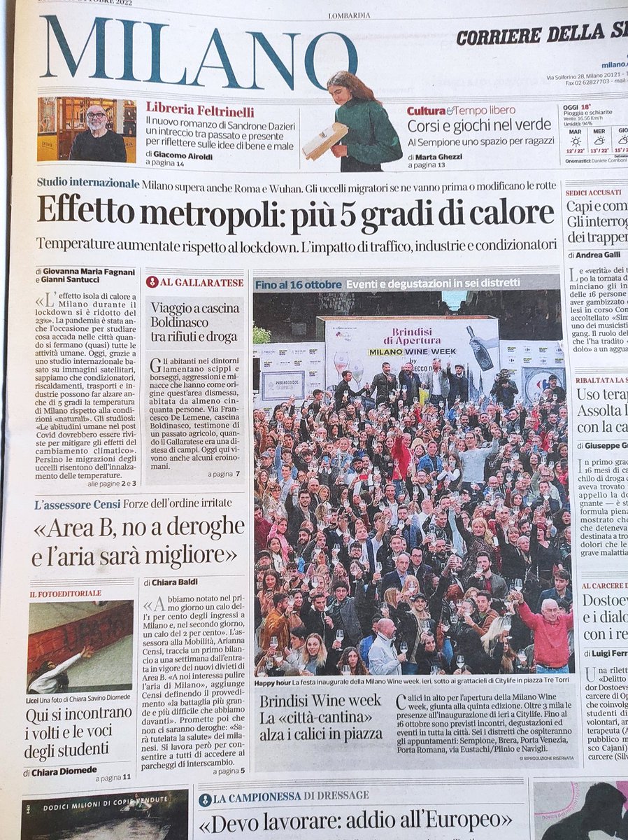 colmarn's tweet photo. Milano è più calda di Roma e Wuhan dopo il lockdown, a causa dell'effetto metropoli. Lo scrive il Corriere della Serpe.
Ovviamente #NoAreaB contribuirà a migliorare l'aria https://t.co/VFHPVdx8LA