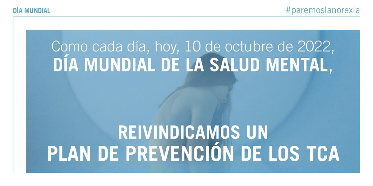 AcabCatalunya's tweet photo. Avui, DIA MUNDIAL DE LA SALUT MENTAL, des de l'Associació contra l'anorèxia i la bulímia reivindiquem un PLA DE PREVENCIÓ DELS TCA.
@gencat @educaciocat @salutcat @salutmental_CAT #anorexia #bulimia #TCA #trastornperafartament #trastornoporatracon #TCANE #saludmental #SalutMental https://t.co/FhZrQzhArH