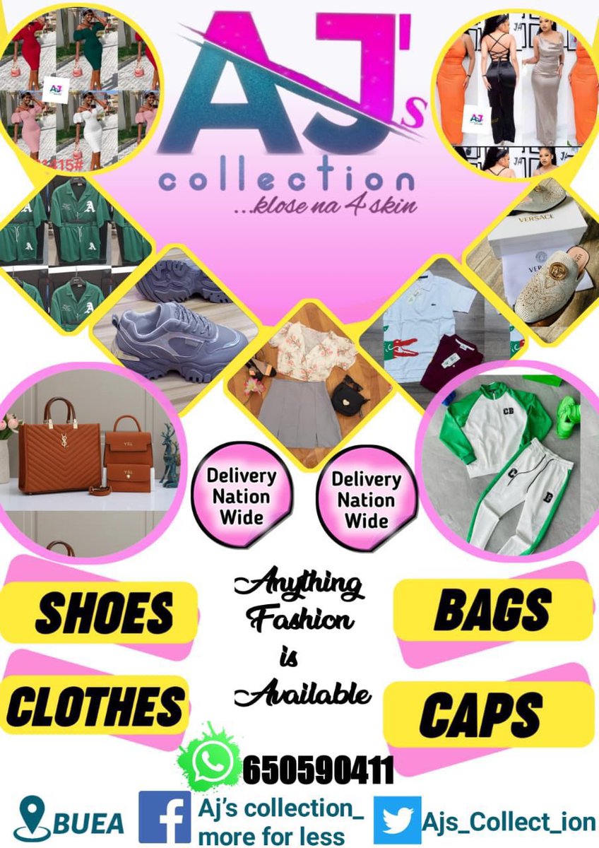 AjeCynthia's tweet photo. #AJsCollection is an online fashion store which is very affordable and base in Buea but they do well to deliver to the customers out of Buea
The main goal is too keep the customers satisfied
DM @Ajs_Collect_ion or save up 650590411 on WA to be updated https://t.co/7s8gwW2KRk