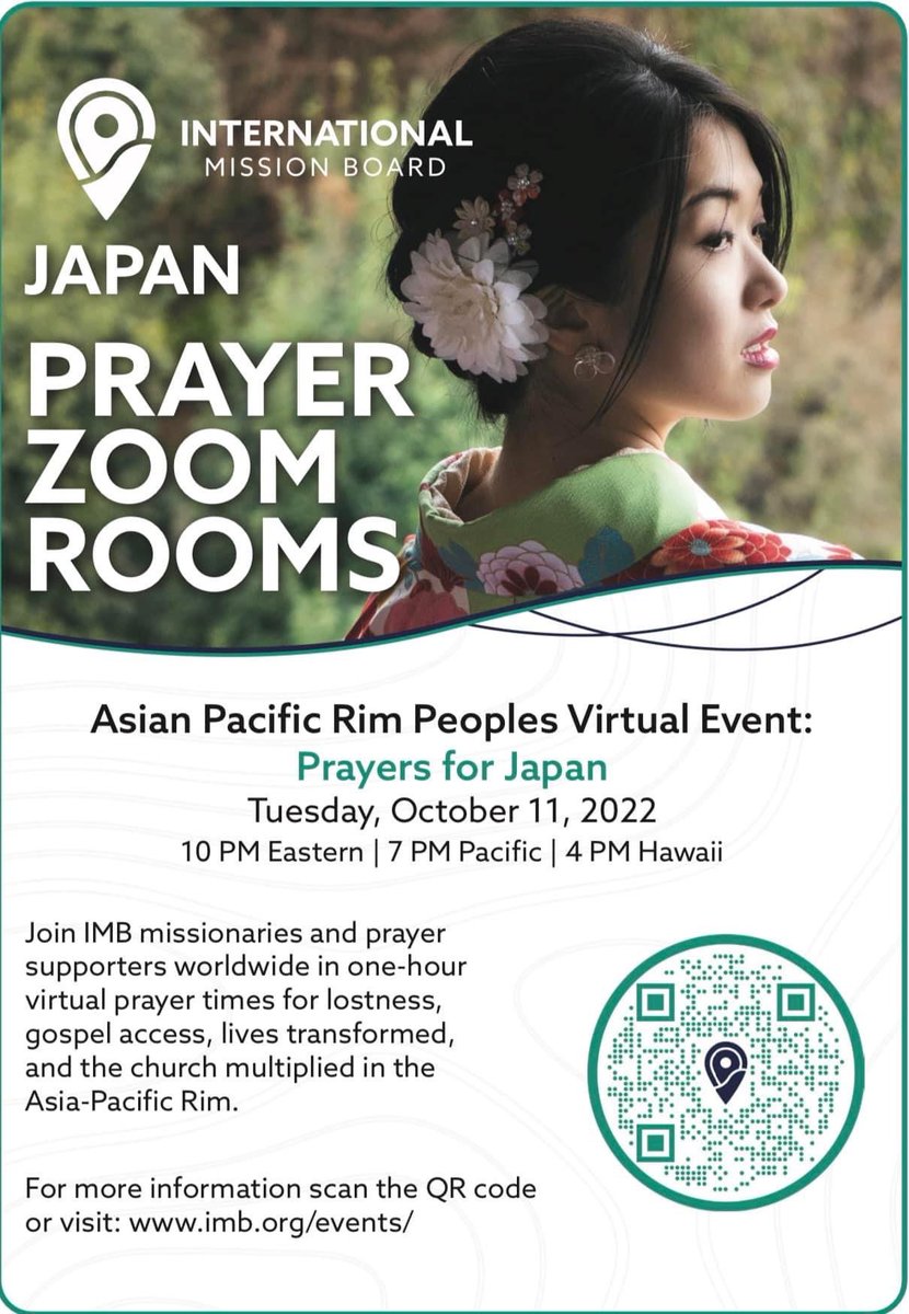 A wonderful opportunity to Pray for the people of Japan! 🙏🇯🇵💻
