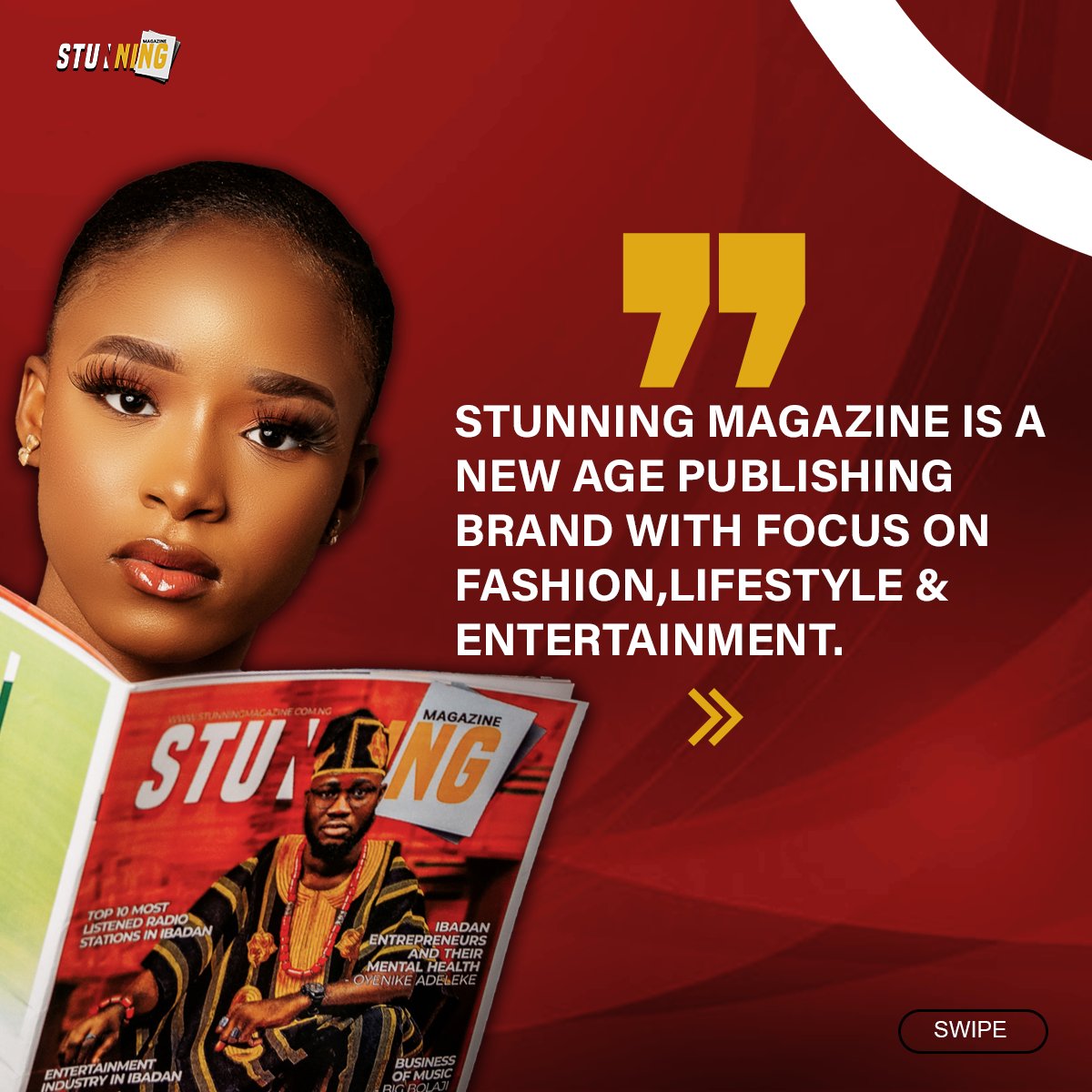 _Stunningmag's tweet photo. Stunning Magazine is a new age fashion and entertainment magazine publishing firm. 

We are setting up the new standard in publishing industry, in relation with top content delivery and magazine accessibility.

Our publications are released biannually (January and July) https://t.co/31K9qNfkC9