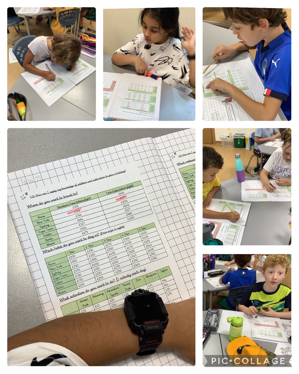 ArborYear4's tweet photo. How can we use our knowledge of addition and subtraction to plan a half term holiday? ☀️✈️ Today 4CM have been applying their learning to their ‘Tribulus’ activity - extending their thinking and applying different skills to design, create and evaluate! 🧠 #seedsofgrowth ⁦⁦ https://t.co/t4Zo89IS8z