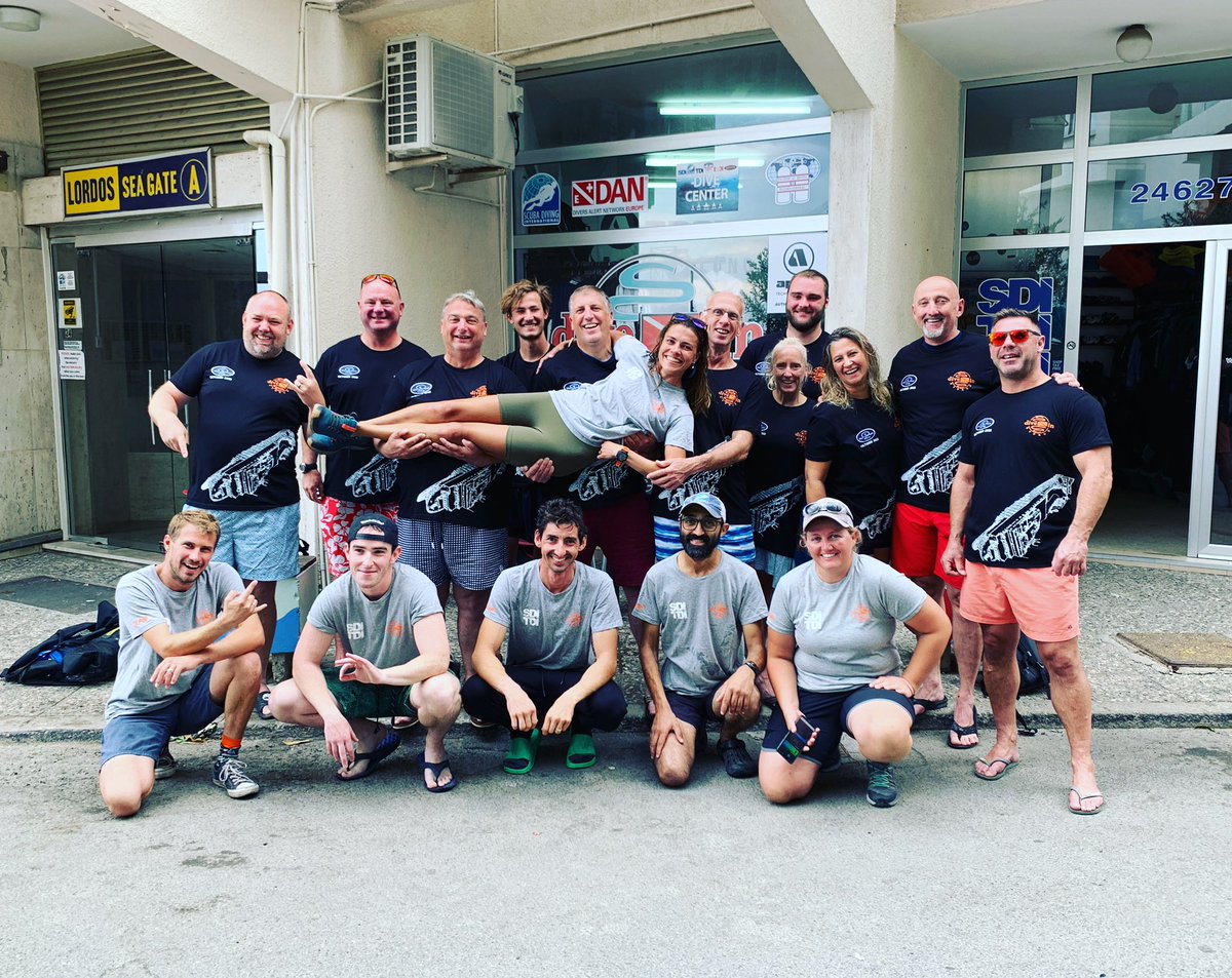 BlueOceanDiving's tweet photo. Team Zenobia ‘22
Crazy bunch of Sports &amp; Tec divers from the Scubaholics Dive Club on tour in Cyprus 🤩
Amazing logistics and friendly hard working staff at Dive-In Larnaca : thanks Girls &amp; Guys 😎

Next years trip is already planned and open for bookings
https://t.co/kpIris21j0 https://t.co/BuM8i80OzA