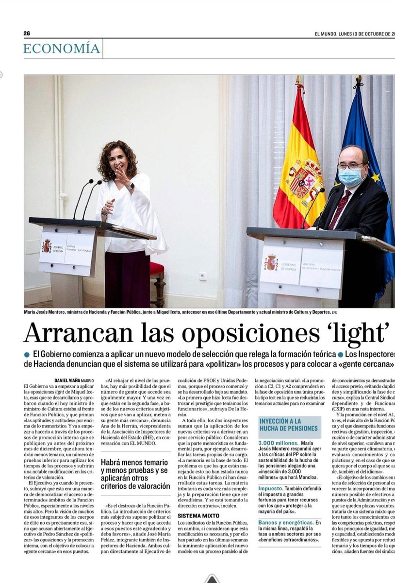 Dispuestos a destrozar las oposiciones. Qué la falta de formación no sea una barrera para acceder a puestos de responsabilidad. Aniquilación del servicio público. Todo por un voto. En <a href="/elmundoes/">EL MUNDO</a> con <a href="/AnadelaHerrn1/">Ana de la Herrán</a> . <a href="/JG_OpIHE/">Inspectores_Hacienda</a> .