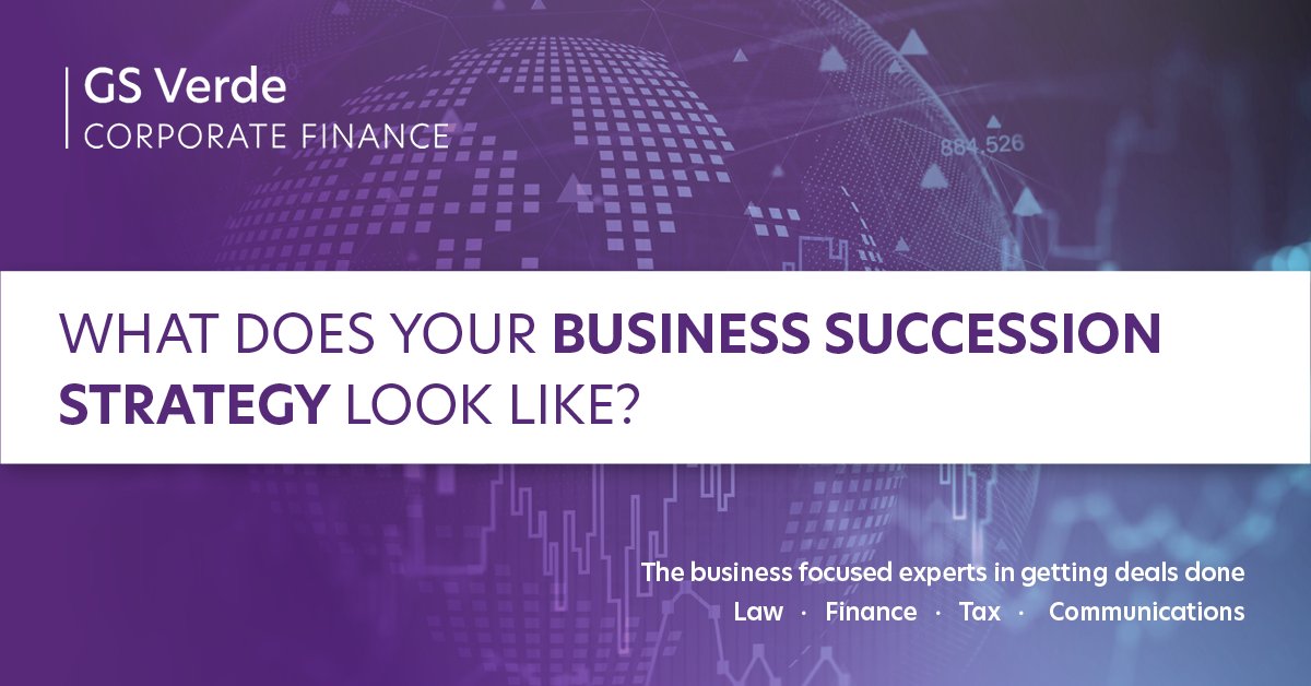It might seem like a long way off, but thinking about your succession plan now could save a lot of time and stress when you reach a point of exit. 

GS Verde Corporate finance supports in all aspects of exit planning. 
Contact us at hello@gsverde.finance to ask about succession.
