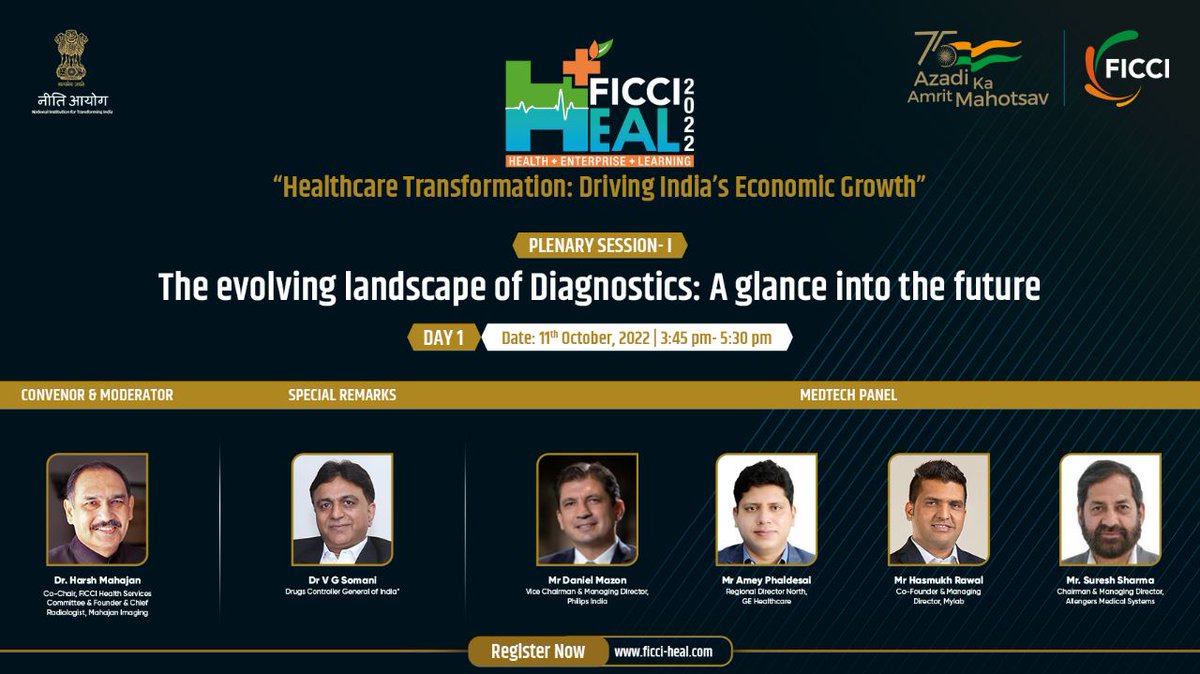MylabSolutions's tweet photo. We are excited to announce that Mr. @kinghasmukh will be addressing a session on ‘The evolving landscape of Diagnostics: A glance into the future!’ at the biggest healthcare conference #FICCIHEAL2022 on 11th October 2022.
#FICCIHeal #HealthConference #FICCIHealthServices #FICCI https://t.co/VYK3WeA1Ea