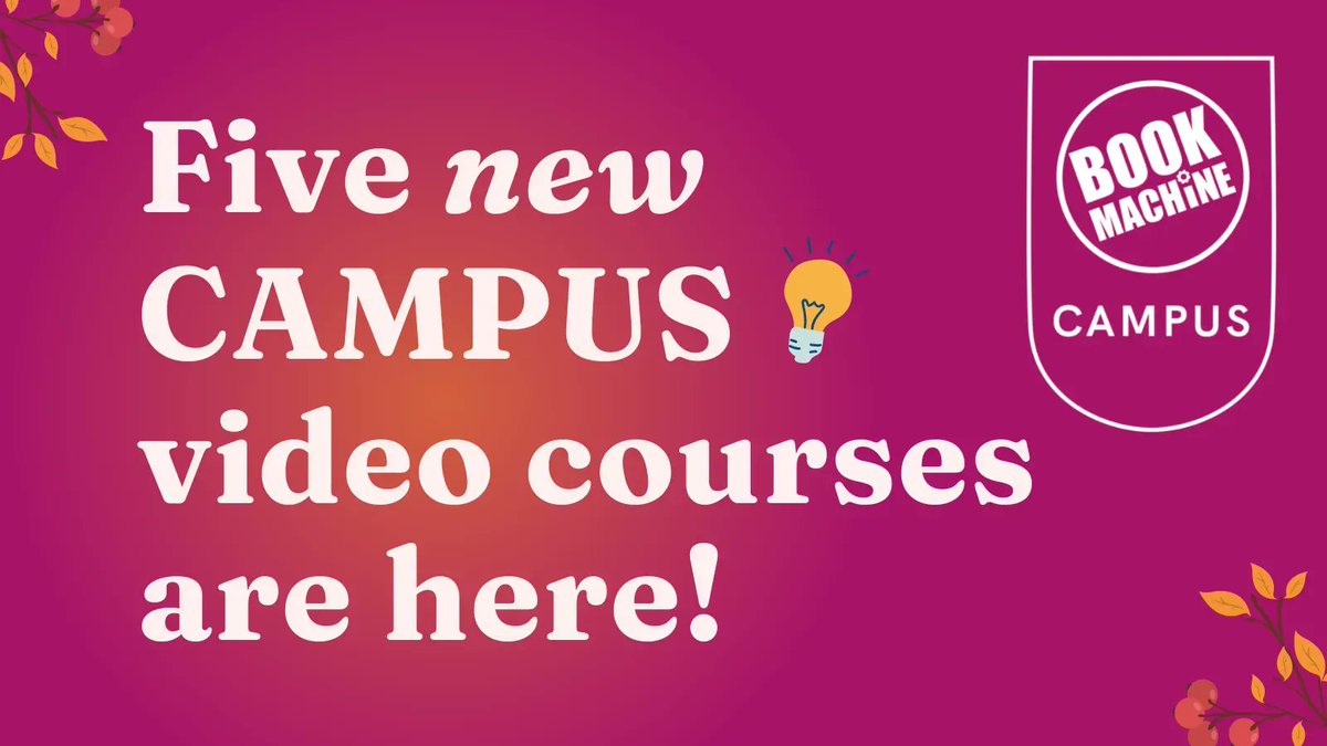 BookMachine's tweet image. 5 brand-new #BookMachineCAMPUS courses are here! Boost your publishing skills with video courses covering social media, supporting authors, working with imagery and lots more.

Find out more about CAMPUS: buff.ly/3y9mOoB 

Learn more about the new courses, below 👇