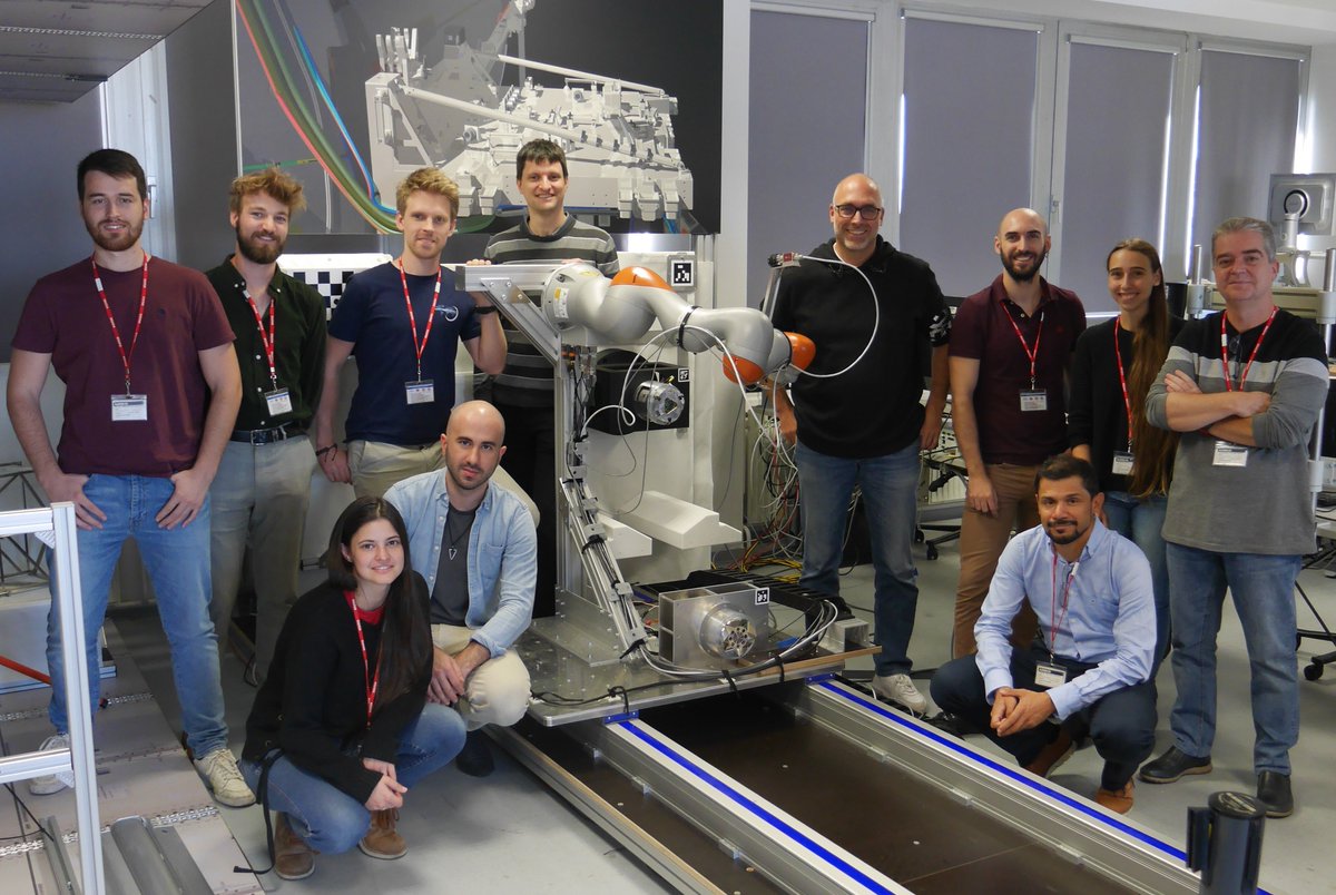 PERIOD_H2020's tweet photo. Last week the #PERIOD team worked intensively 👨🏭🛠️ on the integration of the #building_blocks technologies in the @AirbusSpace Robotic In #Space Manufacturing Assembly Testbed (#RISMAT) 🛰️🛰️
We are getting closer to our 🎯 & we are happy about it👇
#spacerobotics #spacematters https://t.co/DgkVgkRCoC