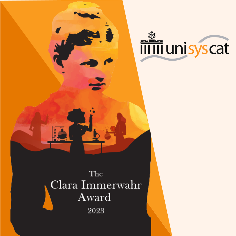 UniSysCat's tweet photo. You still have one month to apply for the Clara Immerwahr Award 2023! #CIA23

The award wants to promote equity &amp; excellence in #catalysis research fostering young female scientists. Apply until Nov 13.

➡️ https://t.co/0mBPLcLSHp

#chemtwitter #womeninscience #WomenInSTEM https://t.co/PdaQwX8tEb