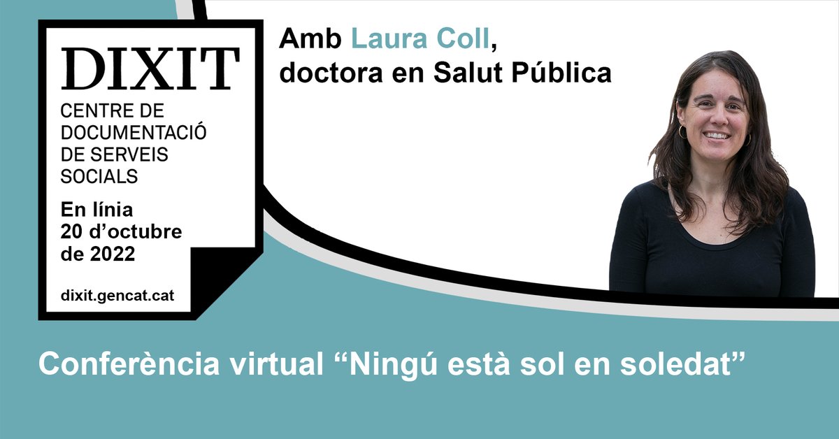 📢20/10 (17 h): Amb motiu del #DiaMundialdelaSalutMental, DIXIT Vic prepara la conferència virtual “Ningú està sol en soledat”. Laura Coll explicarà com la soledat afecta la salut mental al llarg de la vida i com fer-hi front <a href="/UVic_FCSB/">Facultat de Ciències de la Salut i el Benestar</a> <a href="/Osonament/">Osonament</a> 
➡️bit.ly/ConfSoledat