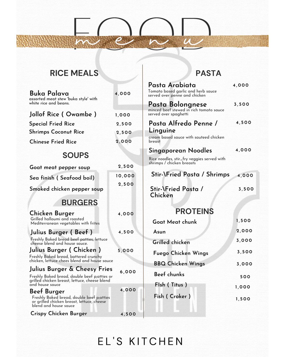 ElsKitchen_ng's tweet photo. My twitter people, lovers off good food.. 
we have the menu you asked for, hope you enjoy the break with your family and friends ❤️

Send a DM OR CALL the number on our bio to order.

#elskitchenng #foodloversheaven #Abuja https://t.co/QmsbkdVfmm