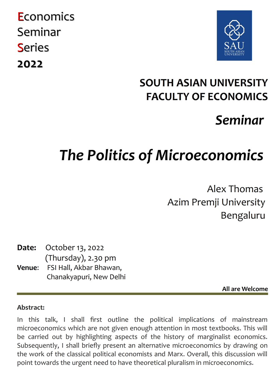 smydtt's tweet photo. Happening this week: 

Please take note of two very interesting seminars this week on two very diverse topics.

All are welcome.
#SAUFE #SAUEvents @SouthAsianUni https://t.co/quyGHmEGzc