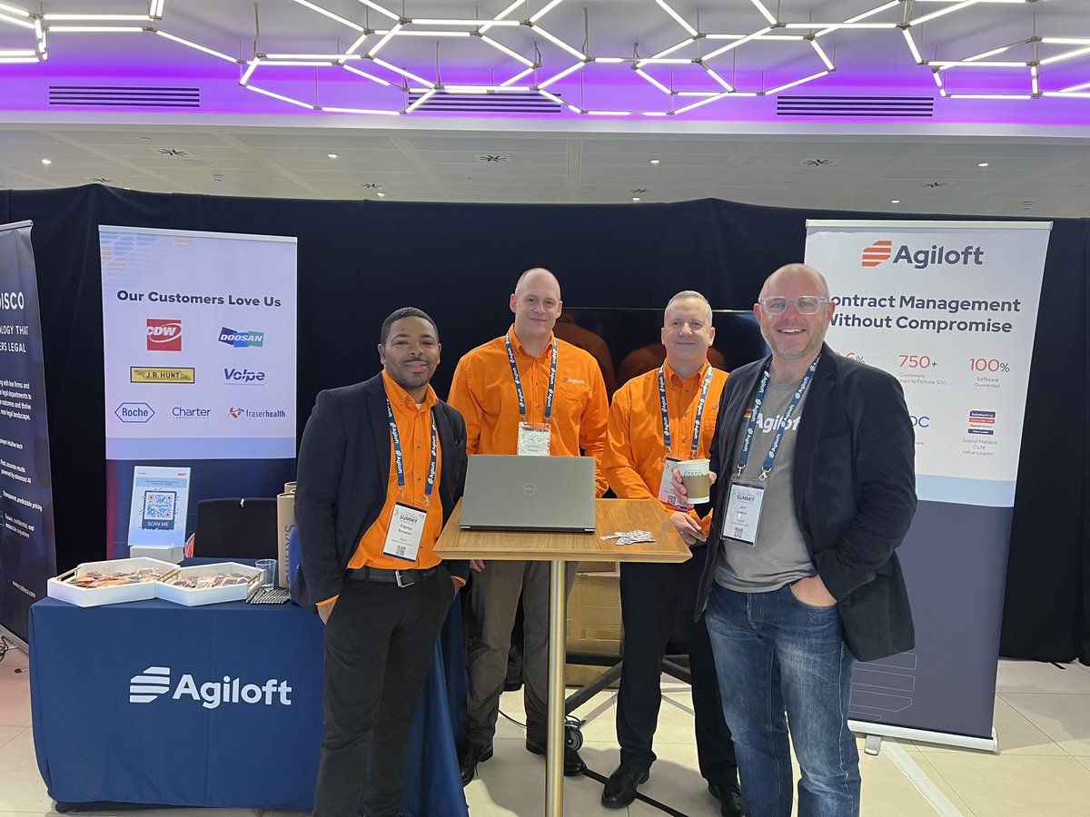 If you’re at @cloc_org Europe today and want to hear about connected contract management, come and talk to the <a href="/Agiloft/">Agiloft</a> team.