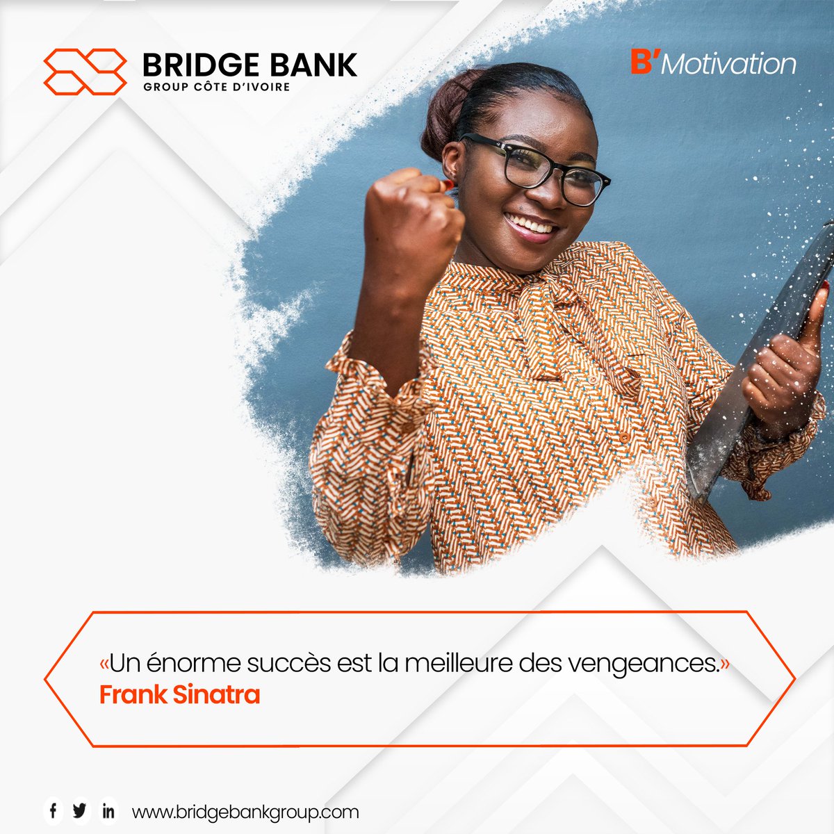 BridgeBankGroup's tweet photo. #B_Motivation
Un énorme succès est la meilleure des vengeances. 🌹
#BridgeBankGroupCI
#ConnectonsNosAmbitions https://t.co/nniMMbPwMI
