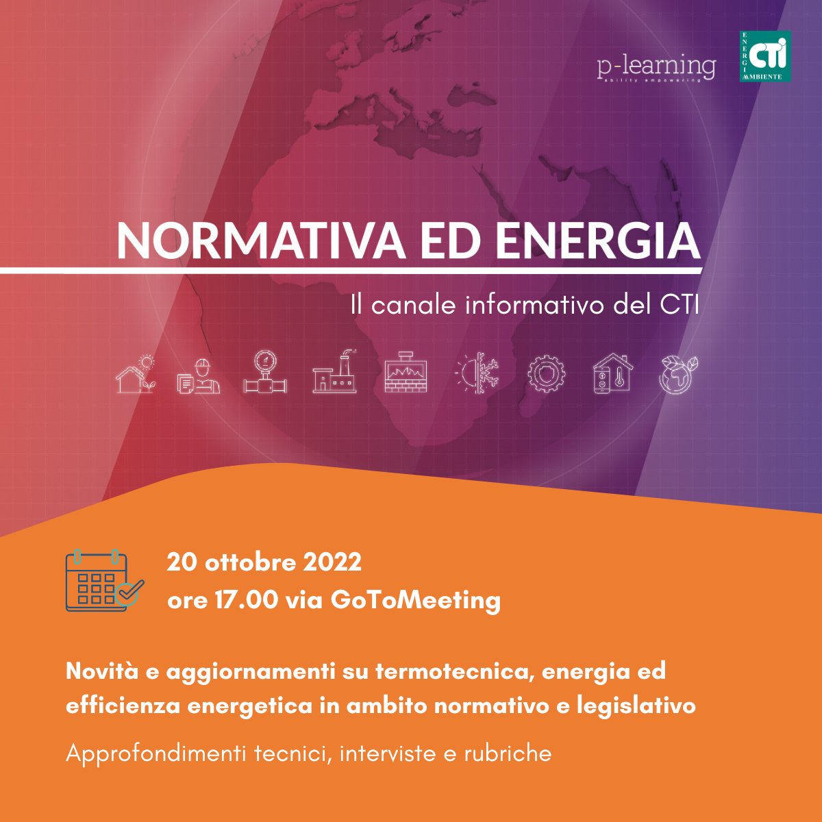 CTI (@ctinorme) on Twitter photo Novità e aggiornamenti su #termotecnica, #energia ed #efficienzaenergetica in ambito normativo e legislativo
📝Per partecipare iscriviti alla newsletter CTI: bit.ly/3CLpdYL
📺Se ti sei perso le puntate precedenti: bit.ly/3rLK6wB
#CTIcorsi #CTIeventi #CTInorme Novità e aggiornamenti su #termotecnica, #energia ed #efficienzaenergetica in ambito normativo e legislativo
📝Per partecipare iscriviti alla newsletter CTI: bit.ly/3CLpdYL
📺Se ti sei perso le puntate precedenti: bit.ly/3rLK6wB
#CTIcorsi #CTIeventi #CTInorme