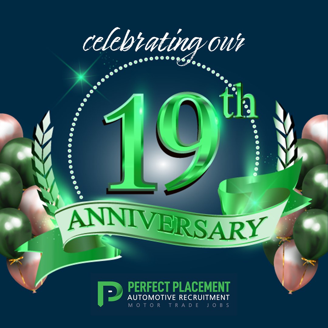Today we are celebrating our 19th Anniversary 🥂

As we start our 20th year of business, we say a big Thank You to our team of #AutomotiveRecruiters and to those in the #MotorTrade who use our #RecruitmentServices on a daily basis - without you, we wouldn't be where we are today!