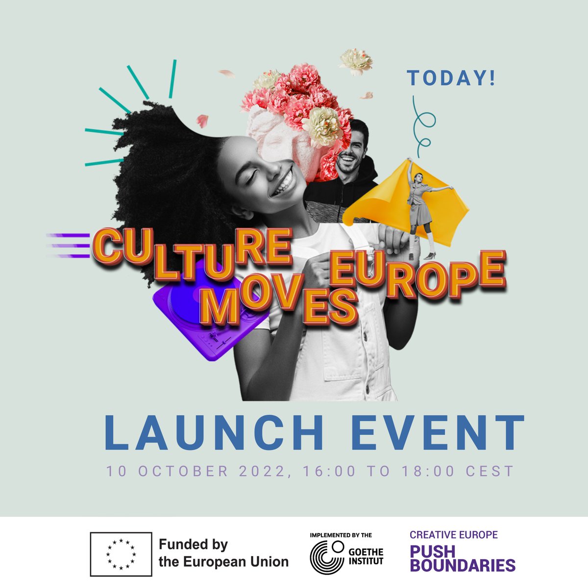 🙌🏻 Make sure to join us TODAY between 16:00 to 18:00 CEST for discussions, performances and activities related to cultural and artistic mobility, sustainability and of course, #CultureMovesEurope! If you haven’t registered follow our Youtube Livestream: ➡️bit.ly/CultureMovesEu…