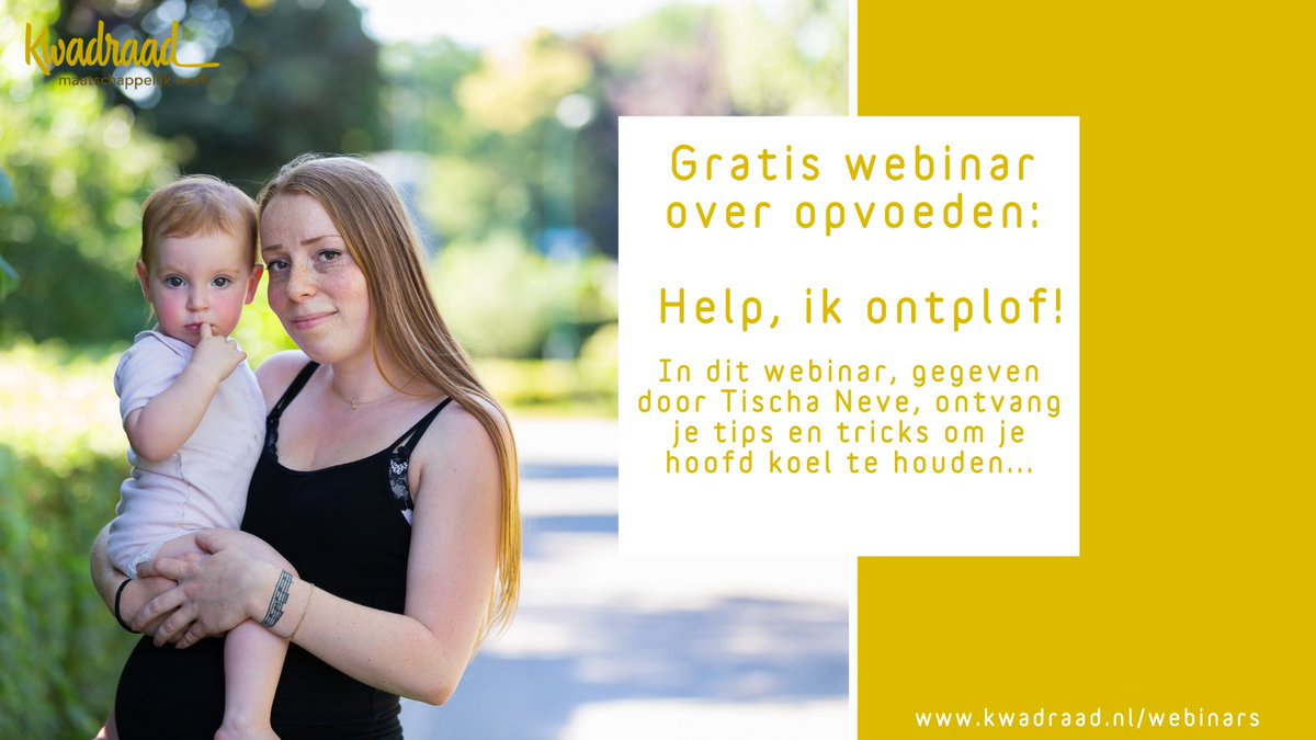 Op 8 september was de eerste live webinar over opvoeding, Help ik ontplof! Kon je hier niet bij zijn? Wees niet niet getreurd! Je kijkt hem namelijk nog terug tot en met 8 november 2022.

Wil je hem terug kijken? Klik dan hier: groot-en-klein.webinargeek.com/watch/replay/1…