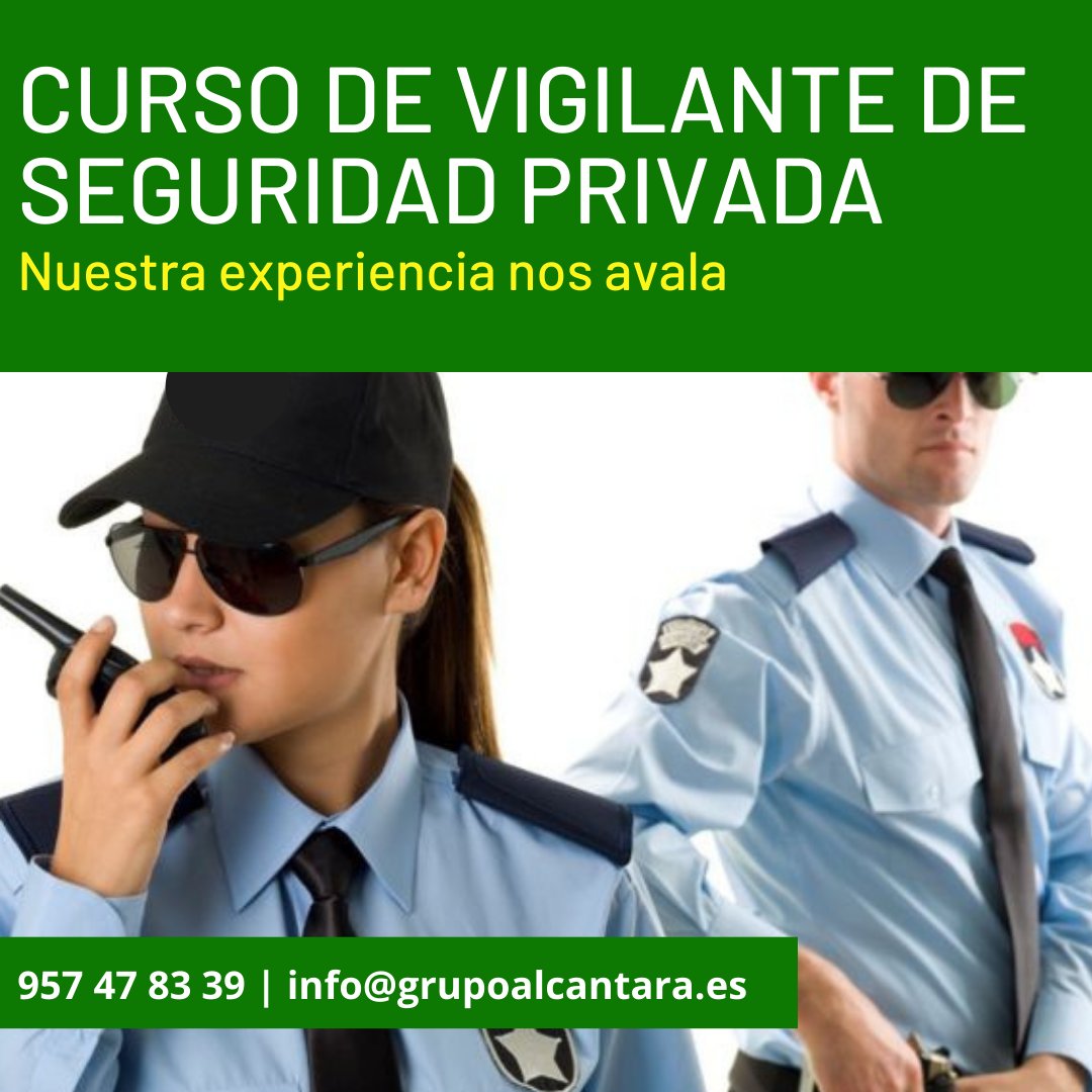 IAFormacion's tweet photo. #Curso Vigilante de Seguridad Privada. Nueva convocatoria. Fórmate para encontrar trabajo. Info en: https://t.co/bFJMoNLqVL…
 | 957 478 339 | info@grupoalcantara.es #formacion #empleo https://t.co/7ArdUGzOff