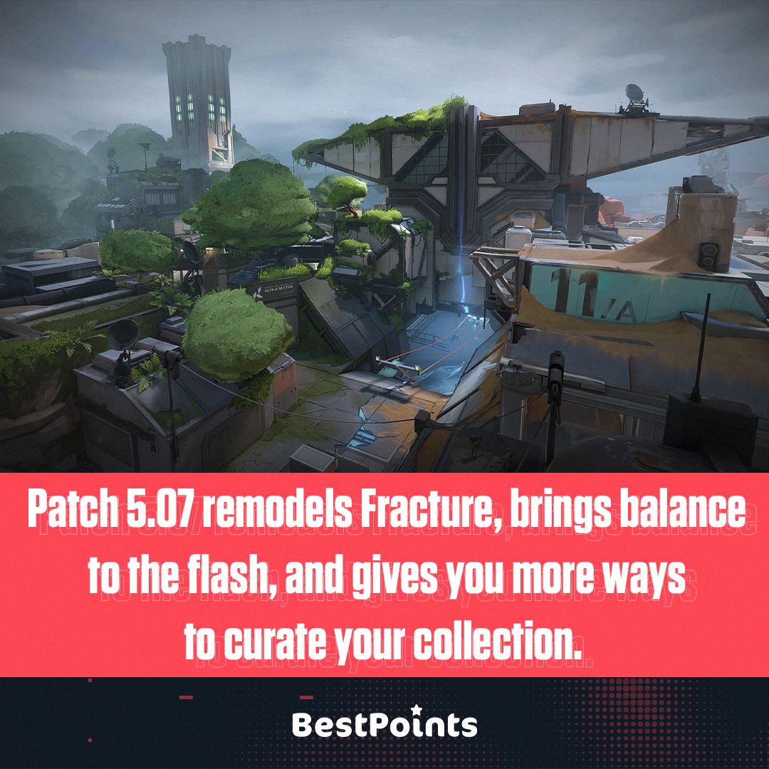 BestPointsVA's tweet photo. Patch 5.07 remodels Fracture, brings balance to the flash, and gives you more ways to curate your collection. 🆙🤺

#bestpoints #valorant #game #skins #giftcards #skinsforfree #valorantpoints #bestpointsapps https://t.co/wyVVssz5Wq